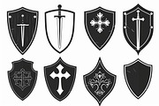 Medieval Shield Silhouette Set, an Illustration by hafijul (Thumbnail 7 of 10)