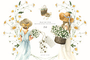 Daisies Watercolor girl, a Person Illustration by LiChu Art (Thumbnail 1 of 13)