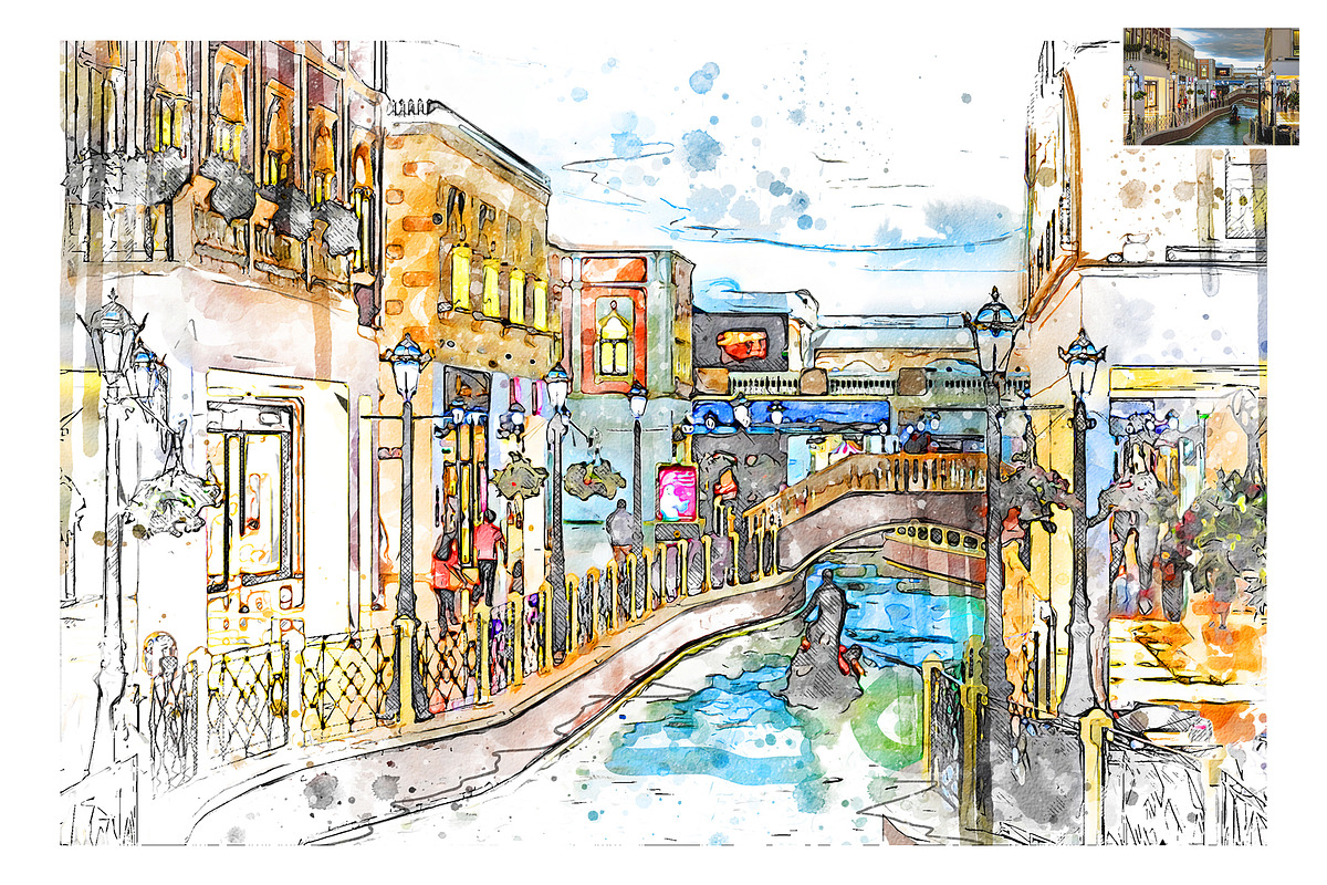 Aquarino - Watercolor PS Action, an Action Add-On by A R T M A R T (Photo 6 of 17)
