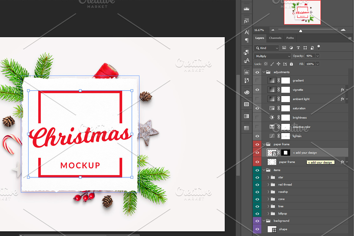 Christmas Card Paper Mockup, a Product Mockup by RSplaneta (Photo 2 of 2)