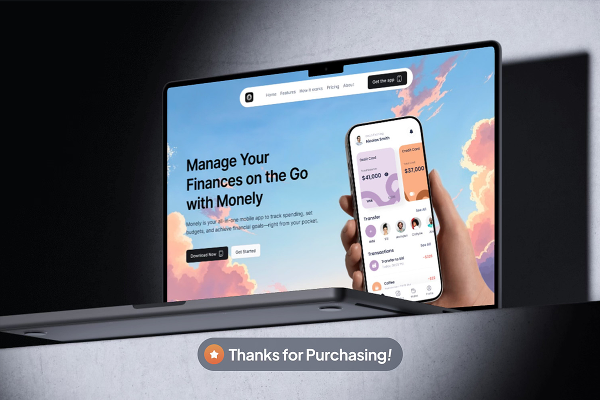 Monely - Finance App Landing Page preview 4