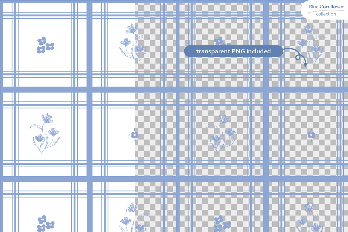 Blue Cornflower - Seamless Patterns, a Pattern Graphic by Milky April (Photo 3 of 6)