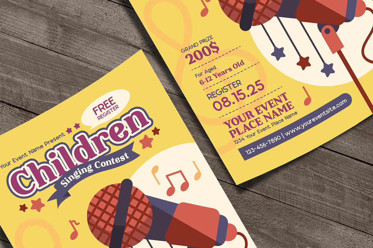 Children Singing Contest Flyer, a Flyer Template by Huge Dream Studio