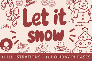 Christmas Hand-Drawn Illustrations, an Outline Icon by OREHOVKA