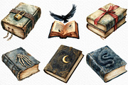 Watercolor Halloween Books Clipart, an Illustration by Craft Nest (Thumbnail 5 of 6)