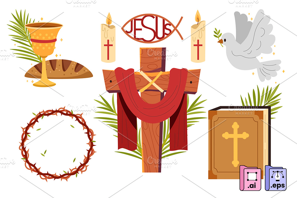 Palm Sunday Faith Elements, an Object Illustration by MISS CHATZ (Photo 3 of 3)