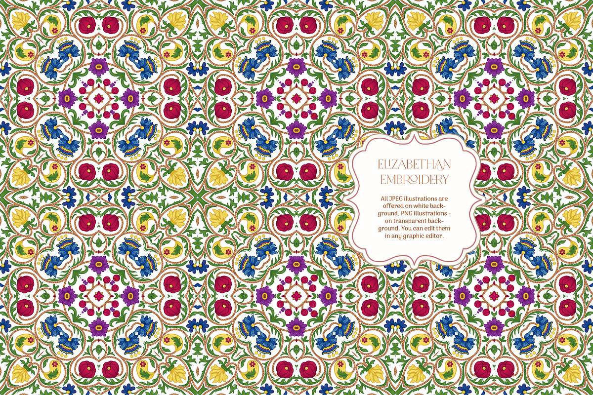 Elizabethan Embroidery, a Pattern Graphic by Elen-Lane (Photo 8 of 8)