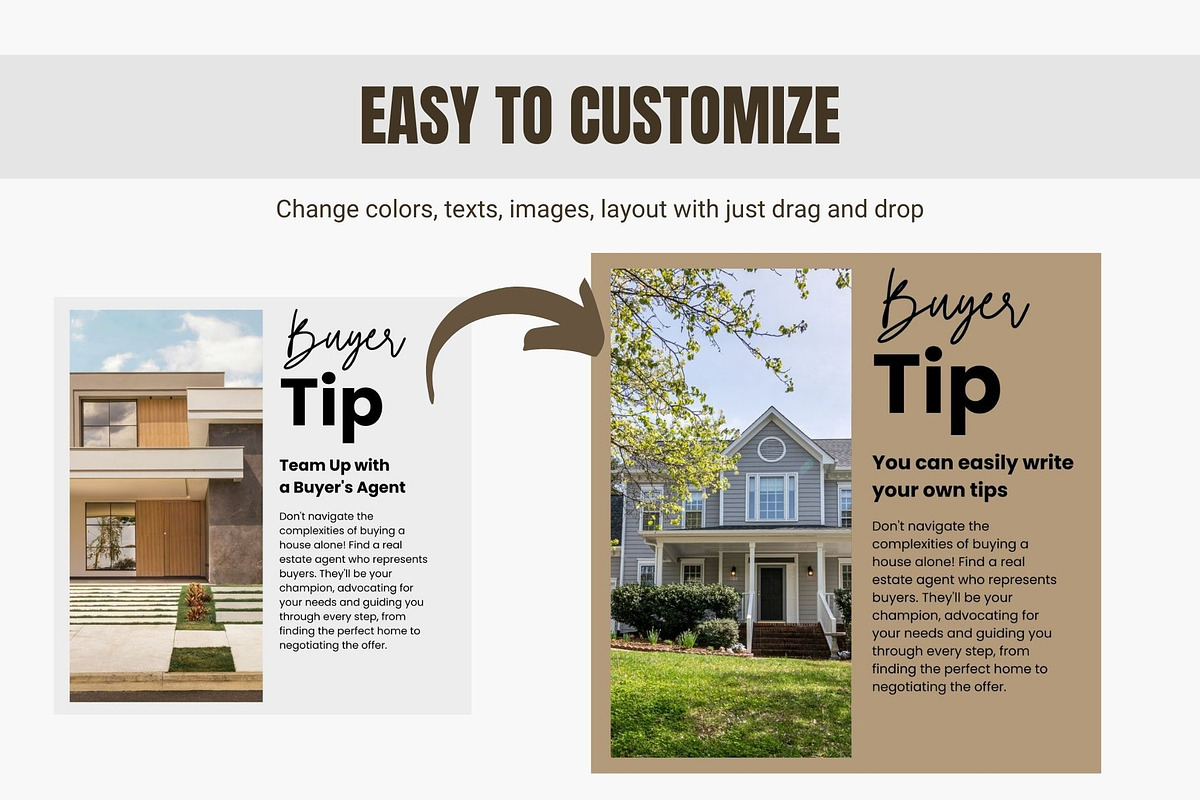 12 Real Estate Buyer Tips Canva, a Social Media Template by TemplatePlus.net (Photo 5 of 7)