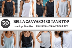 Bella Canvas Tank Top Mockup Bundle, a Shirt Mockup by Akrinity Digital
