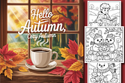 Cozy Autumn Coloring Book for Kids, a Seasonal Illustration by Design Zone (Thumbnail 1 of 5)