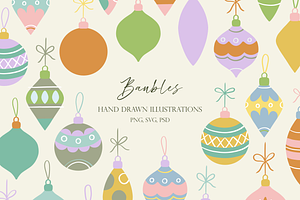 Hand Drawn Bauble Illustrations