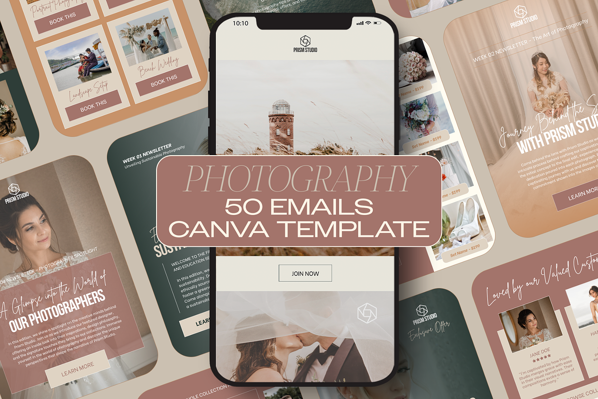 50 Photography Emails Canva Template, an Email Template by Creatif Foundry (Photo 1 of 9)