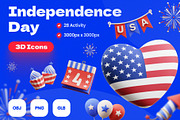Independence Day 3D Icons, an Object 3D Model by Rakata Studio (Thumbnail 1 of 7)