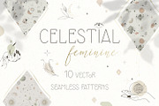 Celestial feminine Vector patterns, a Pattern Graphic by HmarkaShop (Thumbnail 1 of 4)
