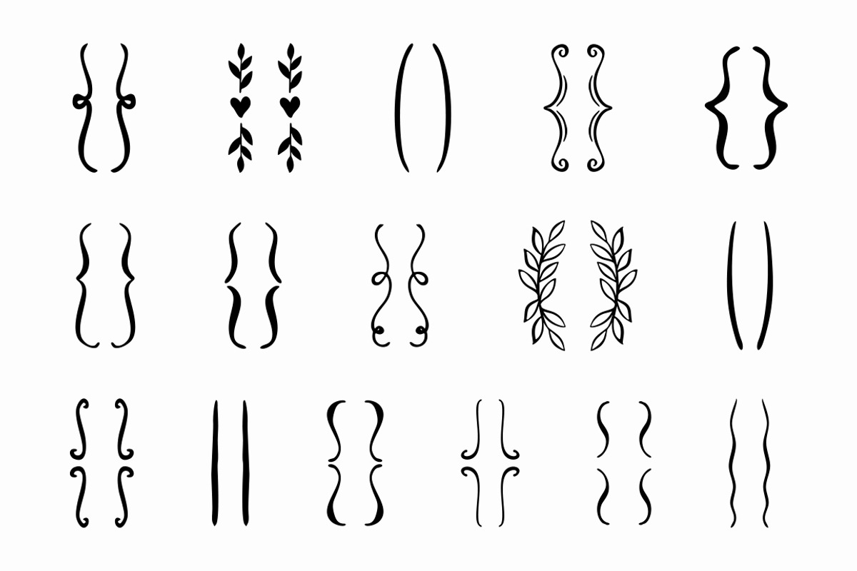 Hand drawn brackets set preview 2