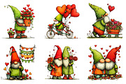 Whimsical Valentine's Gnomes Clipart, an Illustration by Dream Creation (Thumbnail 5 of 7)