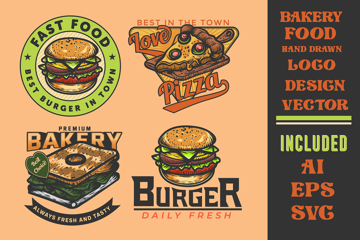 Bakery vintage colorful logo collect, a Branding & Logo Template by Billah Hub
