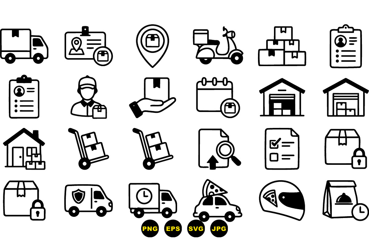 Delivery and Shipping Icon Set, an Illustration by designvectx (Photo 3 of 3)