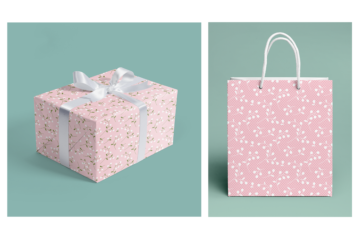 Seamless Pink Retro Florals & Dots preview 3
