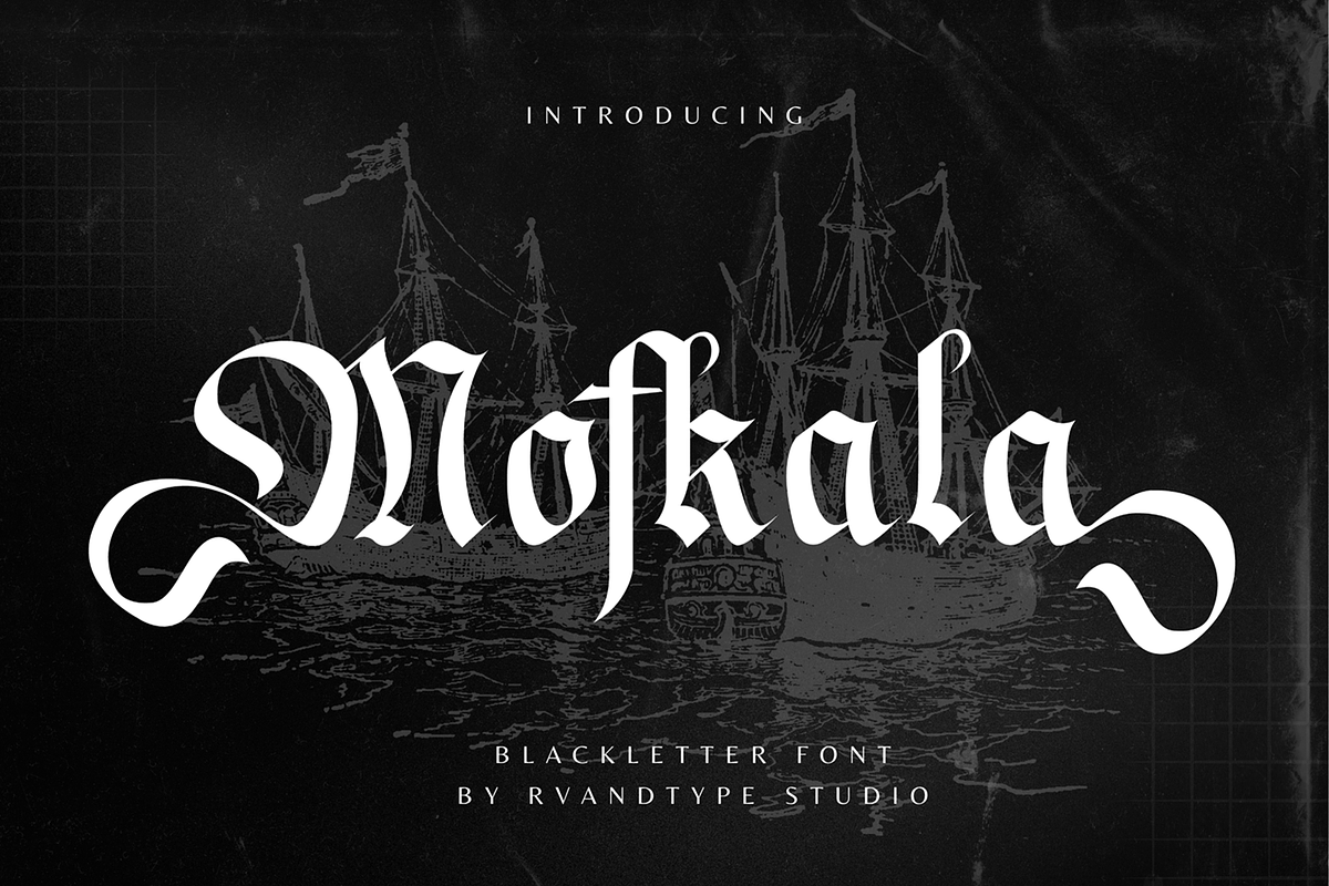Mofkala - Blackletter Font, a Blackletter Font by Randi Irvan | Rvandtype (Photo 1 of 12)