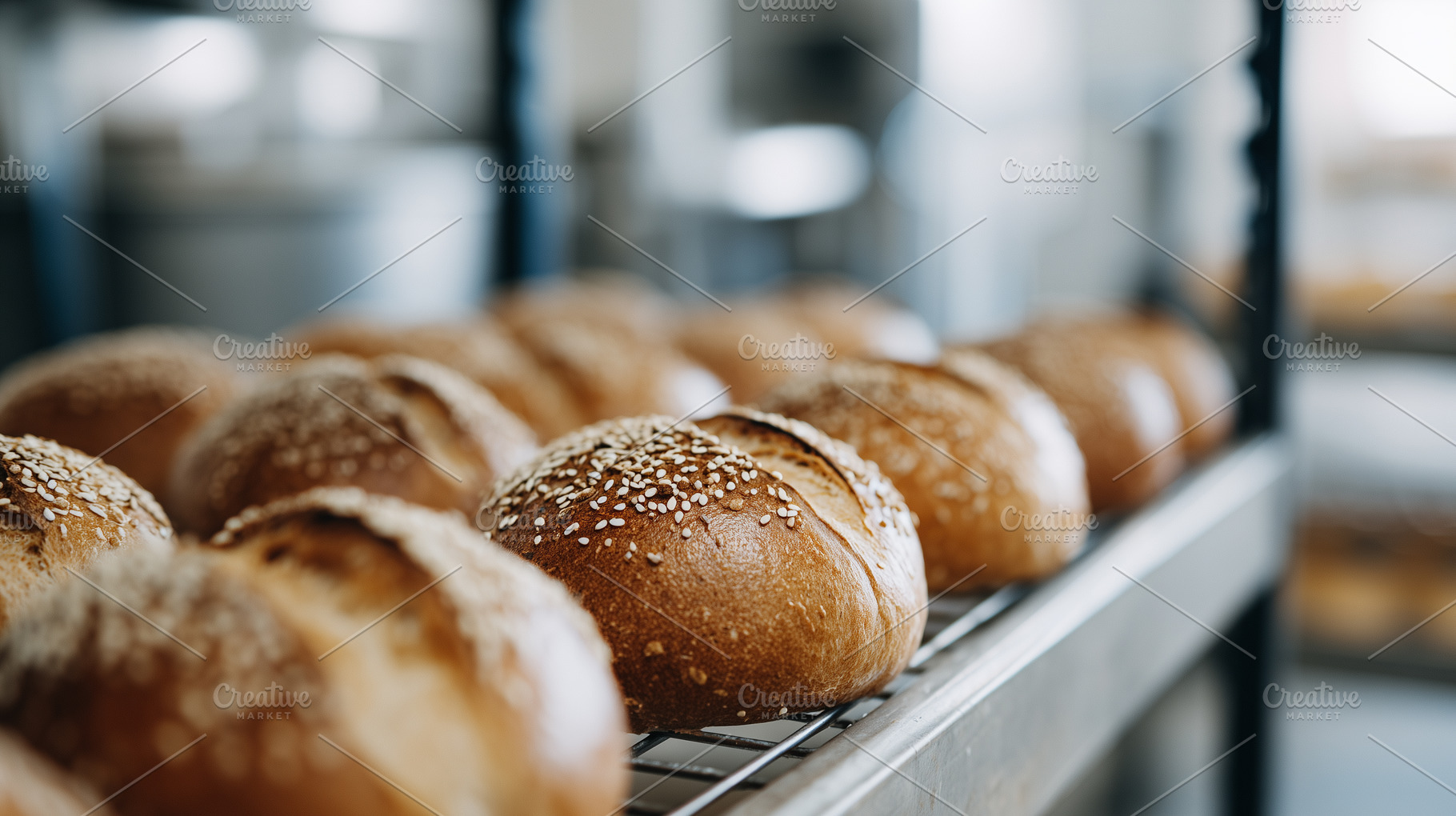 Close up view of freshly baked buns, a Food & Drink Photo by MistyDay