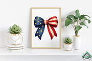 Faux Yarn Bow Patriotic American Fla, an Illustration by Craft Nest (Thumbnail 5 of 6)