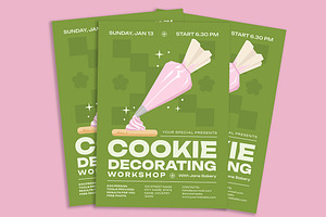 Cookie Decorating Workshop Flyer, a Flyer Template by Gumico Studio.