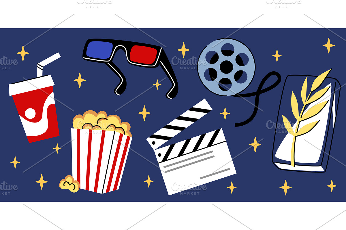 Cinema doodle collection, an Object Illustration by art PVP - market