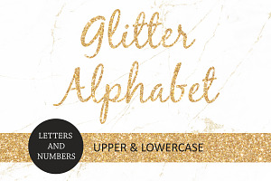 Gold Glitter Letters And Numbers