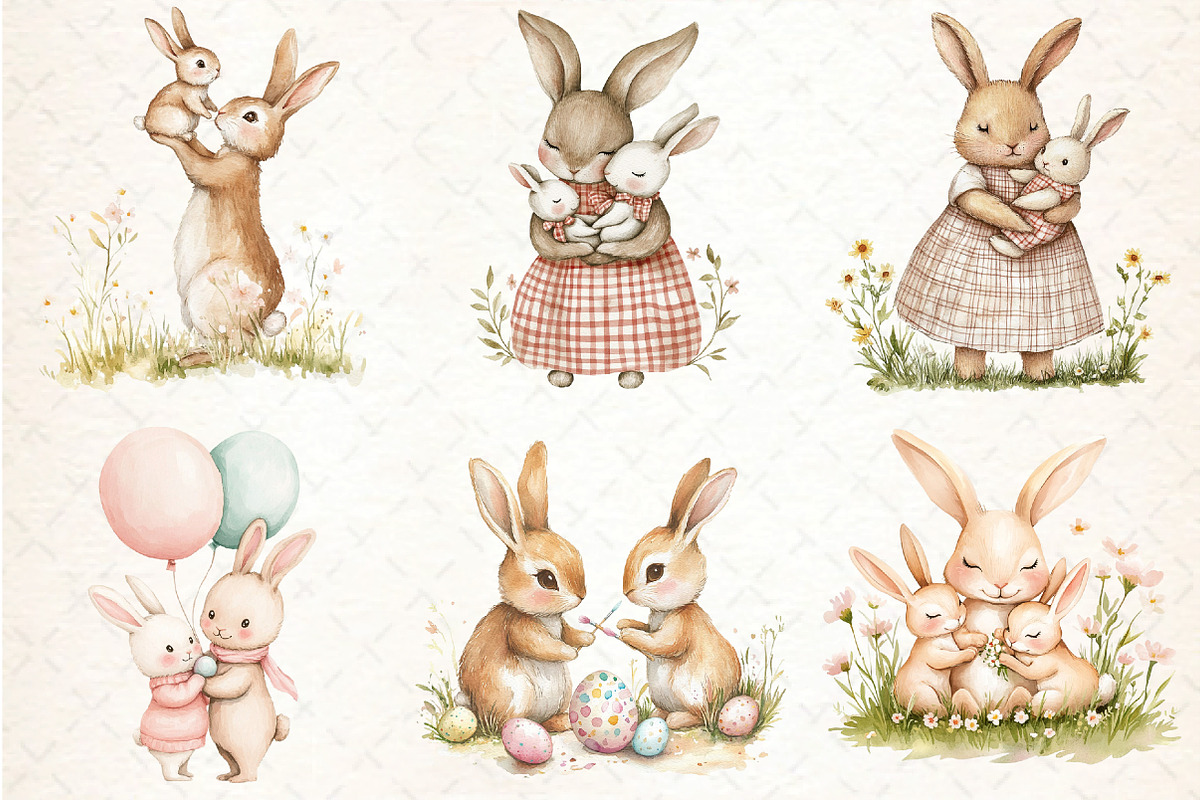 Boho Bunny Clipart, an Illustration by DreamCafeArt (Photo 4 of 8)