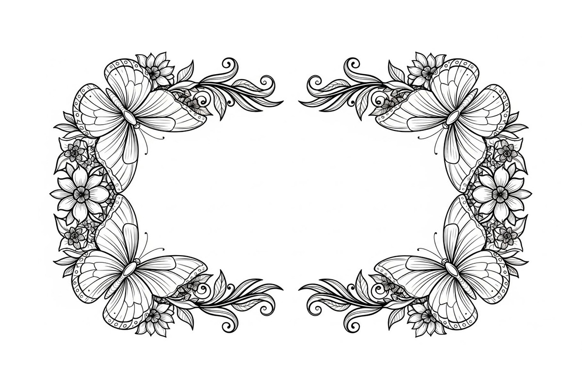 Butterfly Floral Frame SVG Bundle, an Illustration by Creativeshirt (Photo 19 of 31)