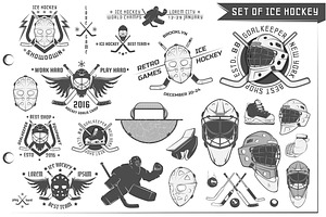 24 in 1 Ice Hockey design elements