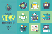 Flat education concept icons set, an Education Illustration by painterr (Thumbnail 1 of 2)