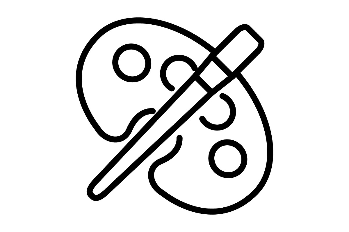 Paintbrush icon, an Outline Icon by Sumberpangan