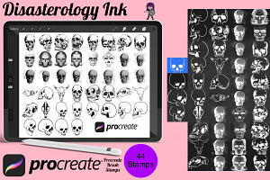 Vintage Skull Set 3 Procreate Brush