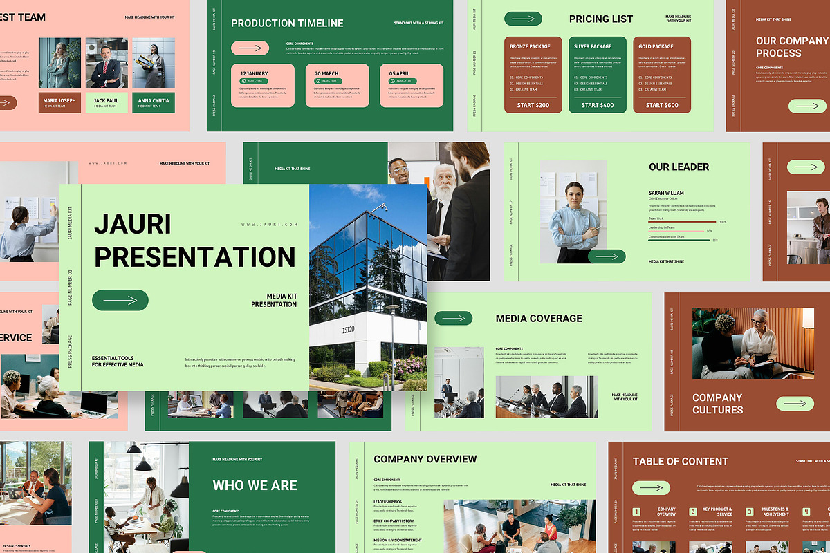 Jauri : Media Kit Google Slides, a Presentation Template by Punkl Camp (Photo 1 of 9)