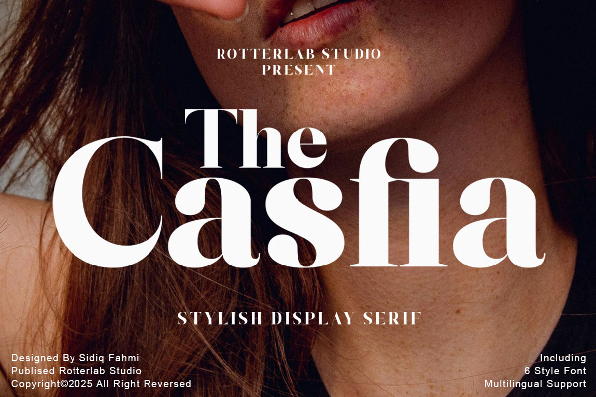 The Casfia - Elegant Serif Typeface, a Serif Font by Rotterlab Studio (Photo 1 of 15)