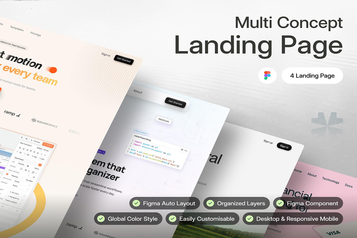 Multiconcept Landing Page #3 UI KIT, an UI Kit Template by Creative Perspective (Photo 1 of 8)