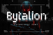 Bytalion - Futuristic Font, a Font by Arterfak Project (Thumbnail 1 of 13)