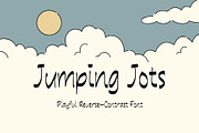 Jumping Jots - Playful Reverse-Contr, a Handwritten Font by Xelo Graph (Thumbnail 1 of 6)