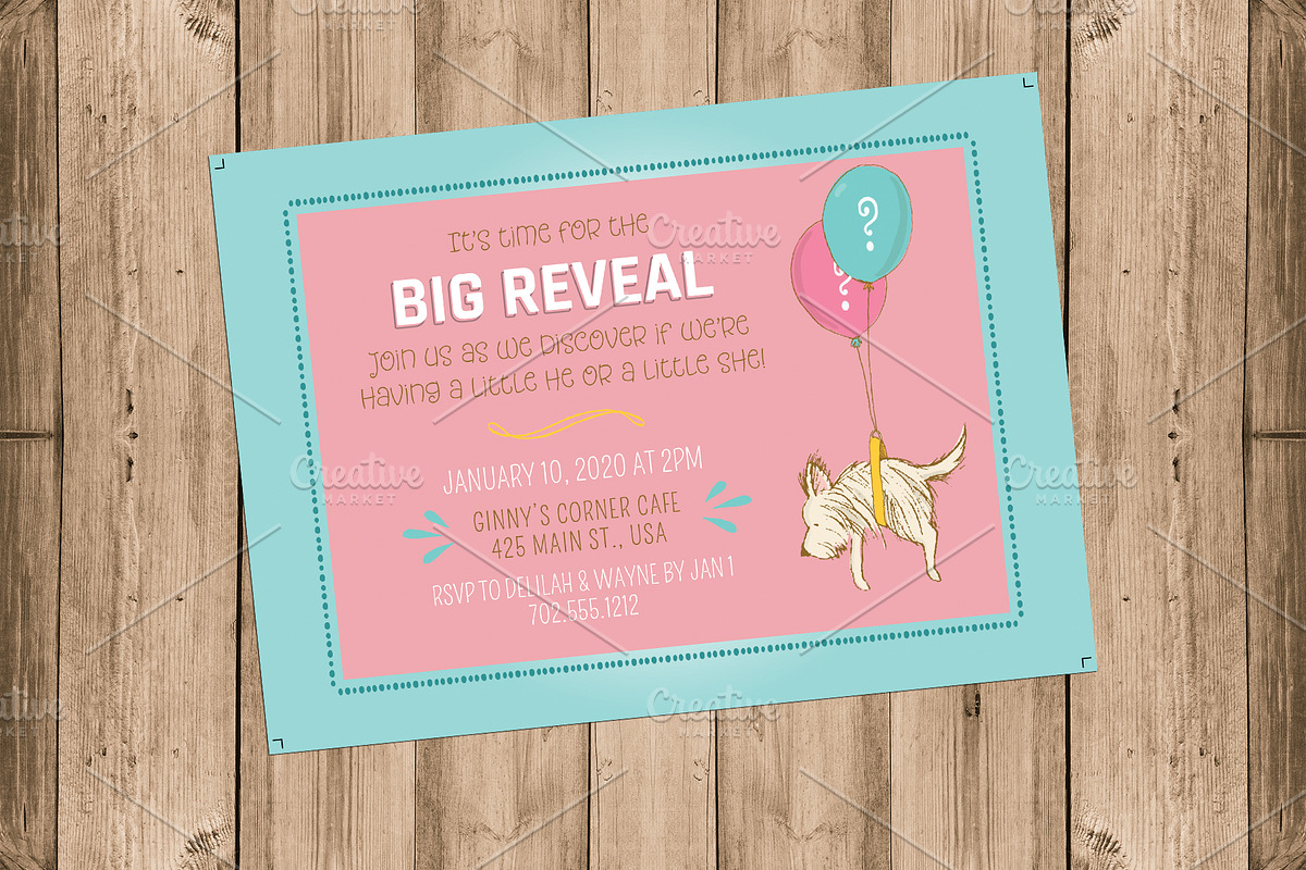 Baby Gender Reveal Invitation, an Invitation Template by Cyrah's Collection (Photo 3 of 3)