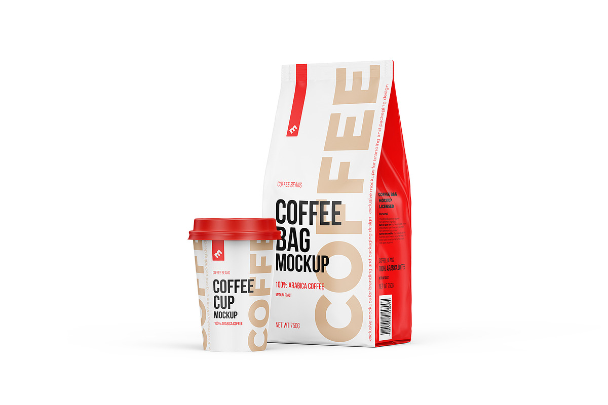 Coffee Pouch Half Side & Cup Mockup, a Cups & Container Mockup by easymock (Photo 5 of 8)