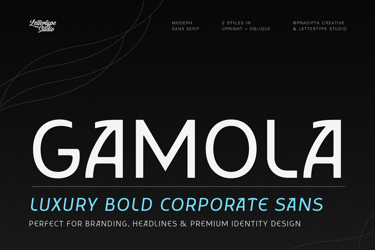 Gamola – Luxury Bold Corporate Sans, a Sans Serif Font by Lettertype Studio (Photo 1 of 10)