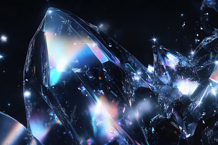 Close-up view of sparkling crystals with reflections and refractions of light,, an Arts & Entertainment Photo by Textures & Backgrounds