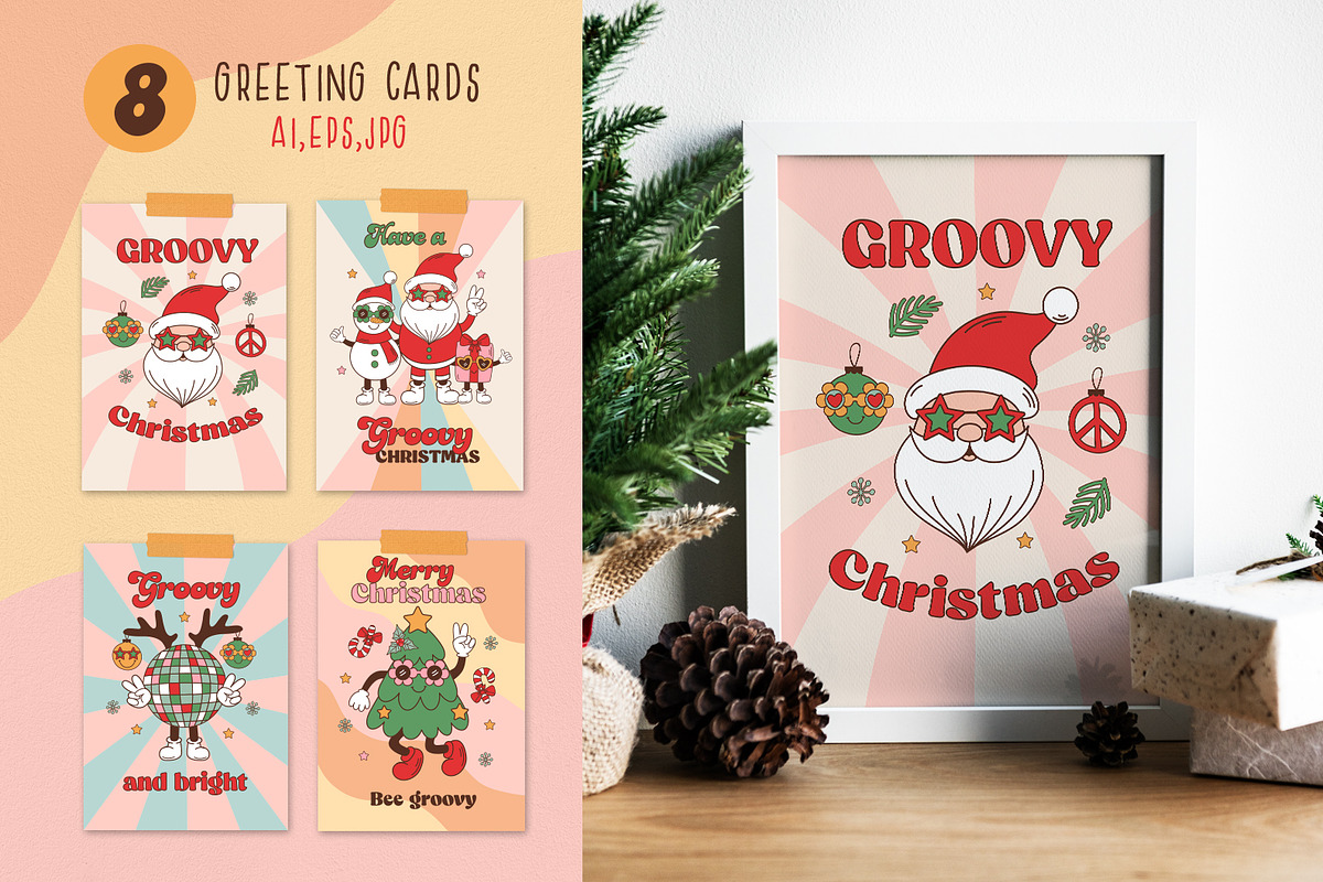 Groovy Christmas collection, an Object Illustration by NataKa (Photo 3 of 11)