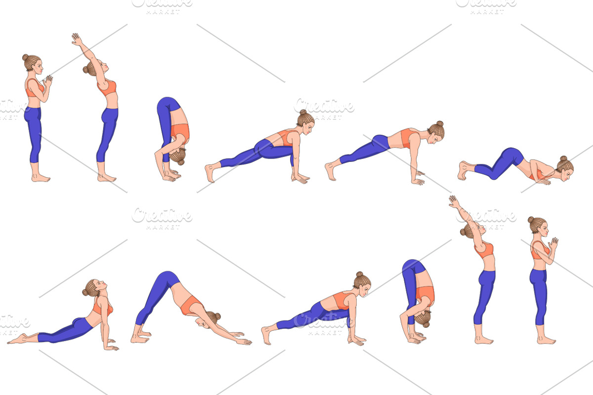 Sun salutation variations, a Healthcare Illustration by tamara.comotomka (Photo 2 of 4)
