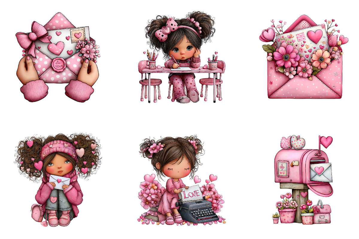 valentine's Day Love Letter Clipart, an Illustration by CreationArt (Photo 6 of 6)