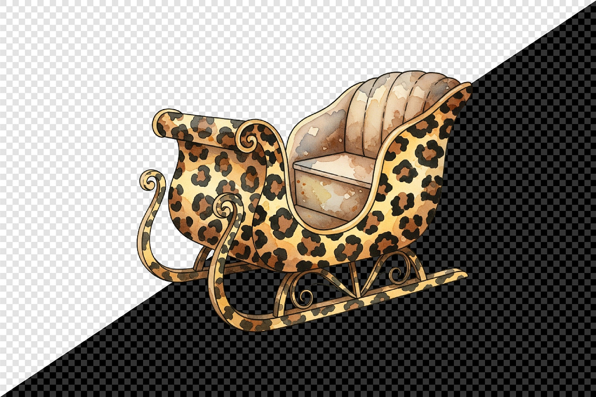 Leopard Print Christmas Clipart PNG, an Illustration by Creative Art (Photo 4 of 9)