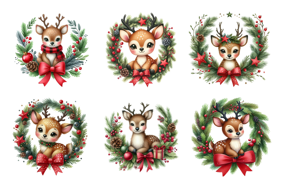Christmas Deer in Wreath, an Illustration by Design Market (Photo 2 of 4)