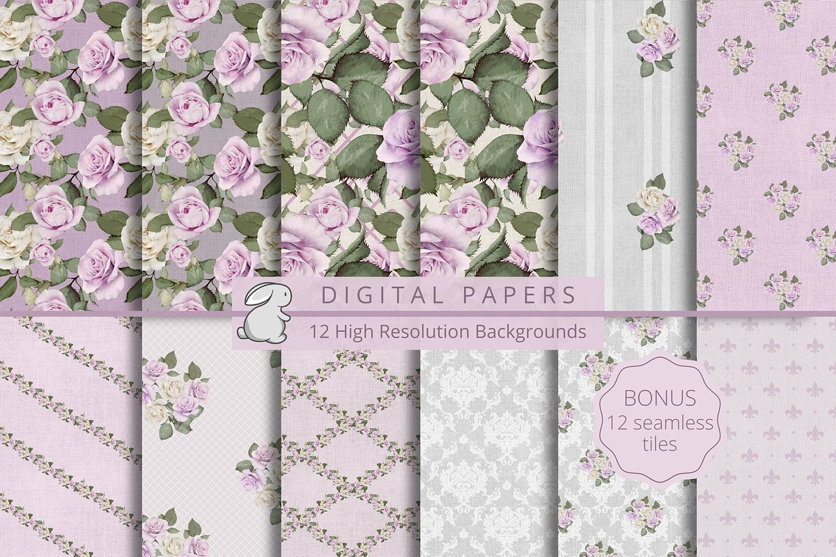 Seamless Digital Paper Bundle, an Illustration by Kandace Lalo Designs (Photo 2 of 10)